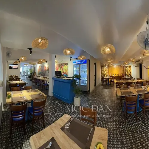 đèn mây tre đan nhà hàng Mộc Đan Decor
