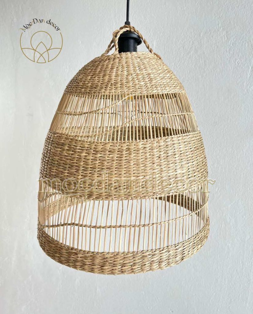 Top 10 Đèn Tre Trang Trí Mái Hiên - Rẻ + Bền + Đẹp 7 Đèn cói hình quả chuông decor cao cấp