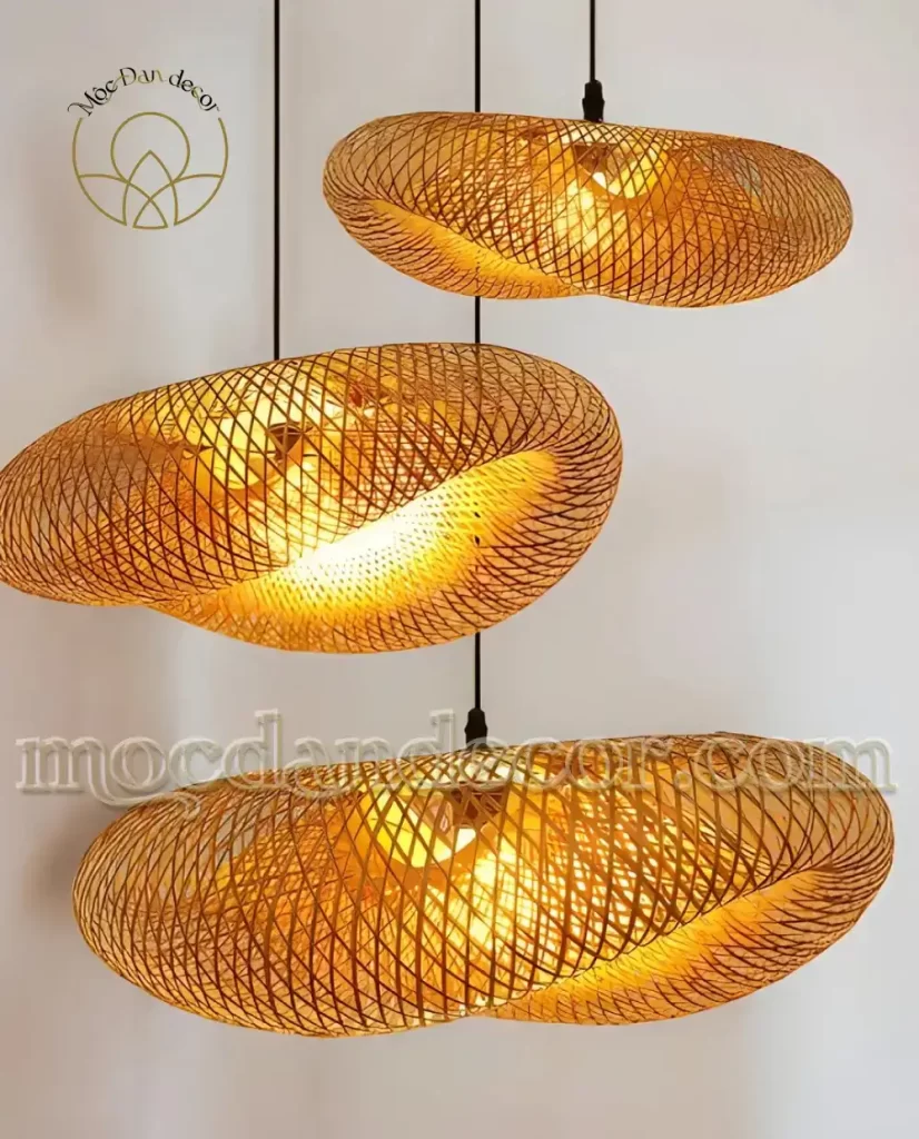 500+ Mẫu Đèn Trang Trí Quán Cafe Đẹp – Sang Trọng & Tiết Kiệm Điện 11 Đèn mây tre vintage