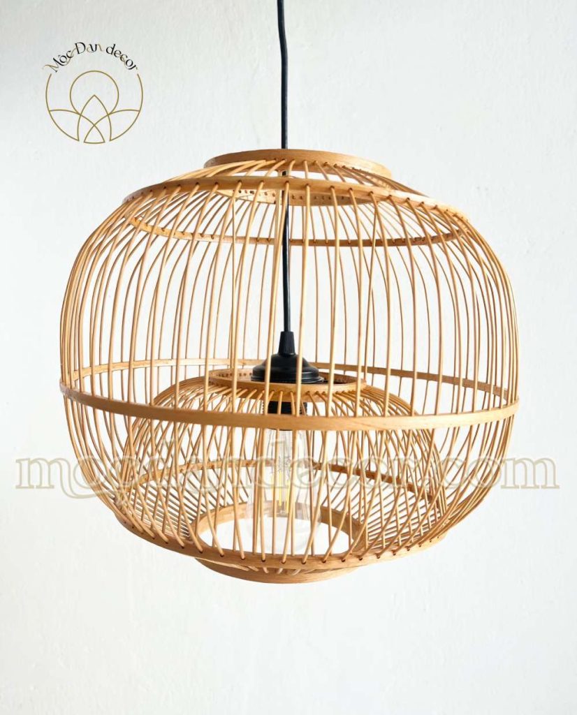 Các Mẫu Đèn Mây Tre Đan Phổ Biến Nhất Hiện Nay 5 Chao đèn lồng chim từ tăm tre