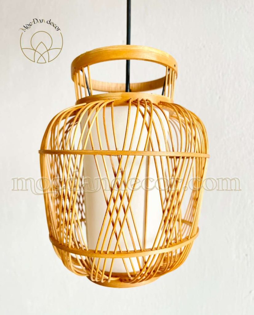 Các Mẫu Đèn Mây Tre Đan Phổ Biến Nhất Hiện Nay 11 Đèn mây tre quả táo để bàn cho Spa, phòng ngủ