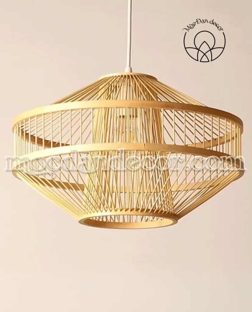 Top 10 Đèn Tre Trang Trí Mái Hiên - Rẻ + Bền + Đẹp 6 Đèn tăm tre dáng kim cương phong cách quý tộc
