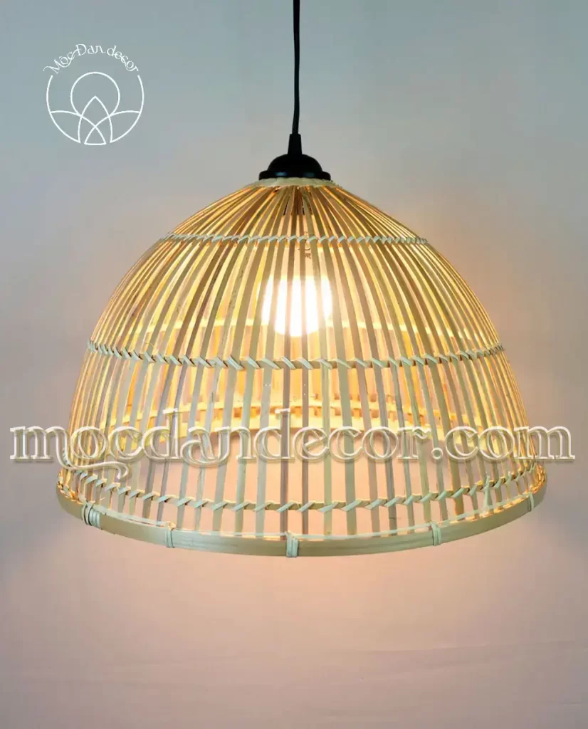 Top 10 Đèn Tre Trang Trí Mái Hiên - Rẻ + Bền + Đẹp 4 Nơm tre đan hình lồng bàn