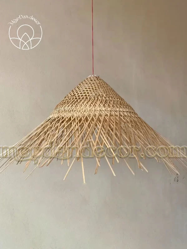 Đèn nón mây tre tua rua hai lớp