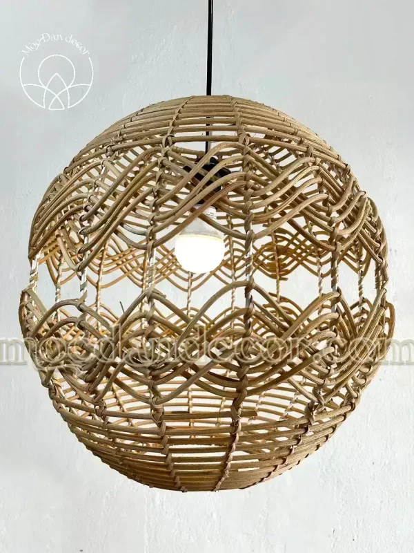 đèn thả thông tầng mây tre tròn