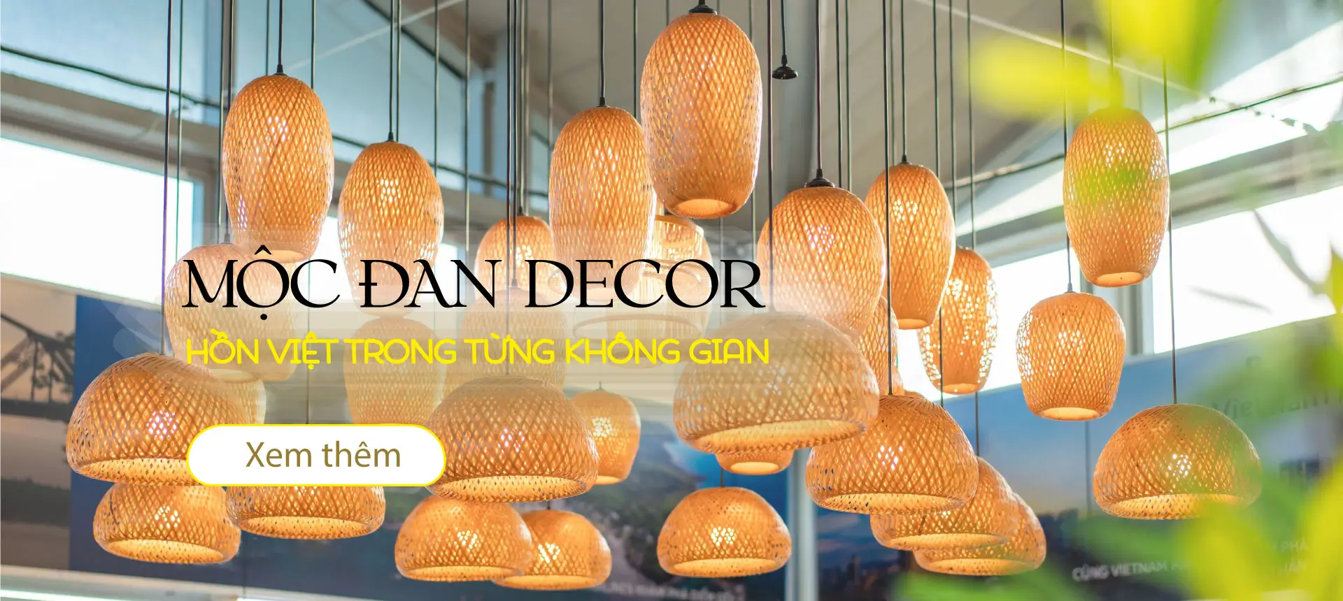 Đèn mây tre đan Mộc Đan Decor 58 Đèn trang trí mây tre đan