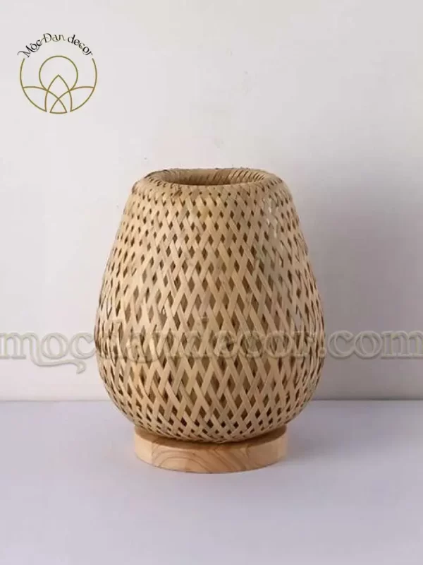 Đèn bàn chân gỗ nan tre quả táo 9 MDNCT005 1